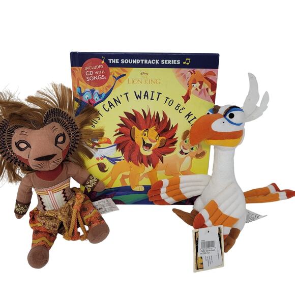 Lion King Plush Book CD Simba Zazu Broadway Musical Souvenir Stuffed Animal - Picture 1 of 16